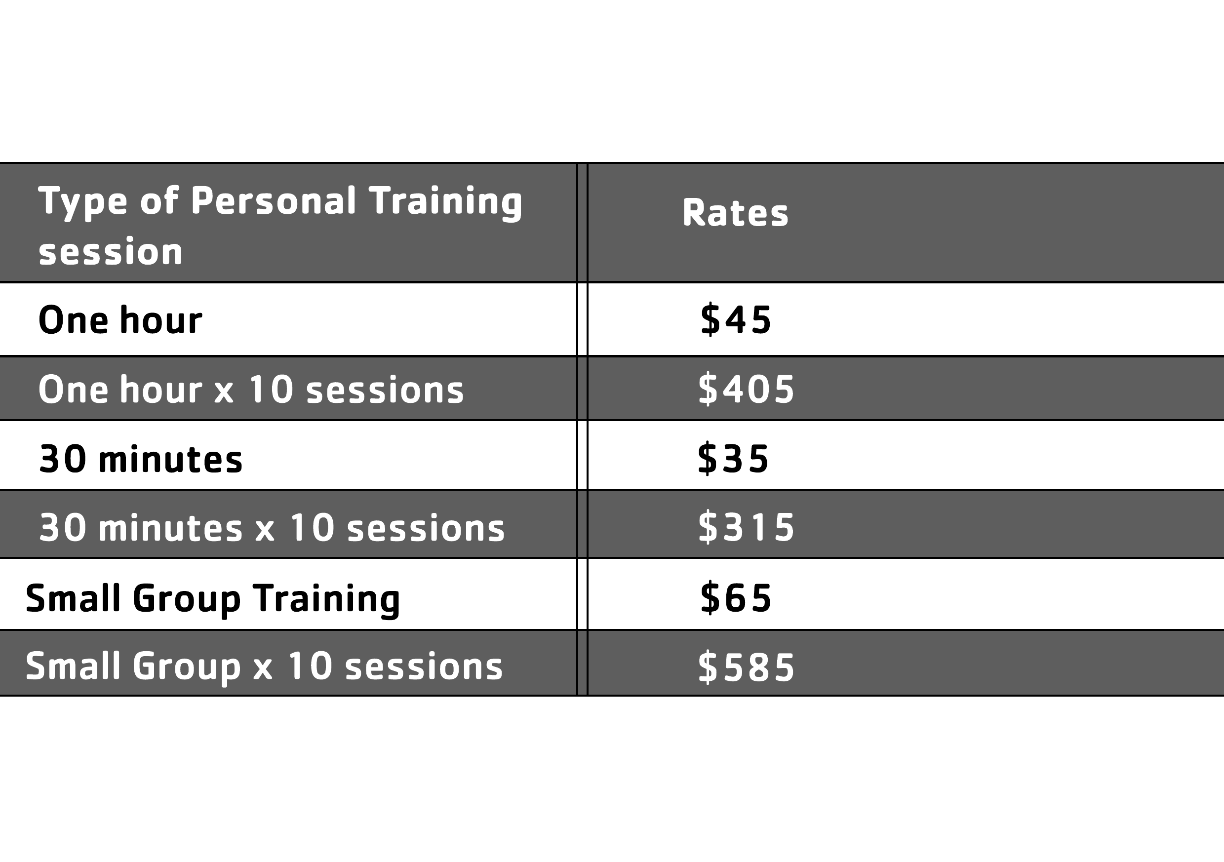 Membership_ PT Rates – Untitled Page